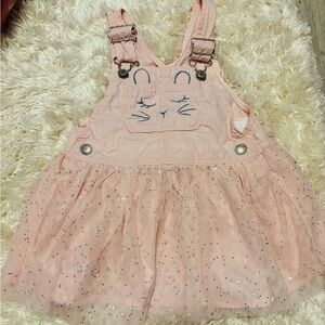 OshKosh B'gosh Pink Sparkle Bunny Overall Dress